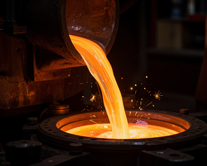 Molten Steel Industrial Scene