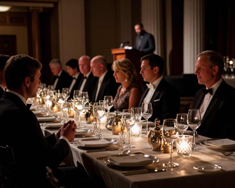 Cinematic Political Gala Atmosphere