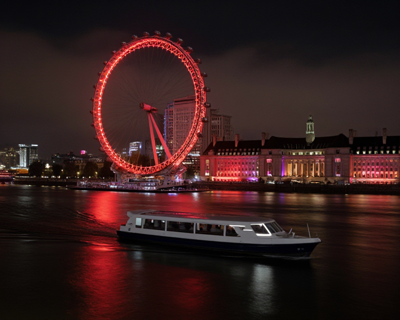 London Eye Red Glow