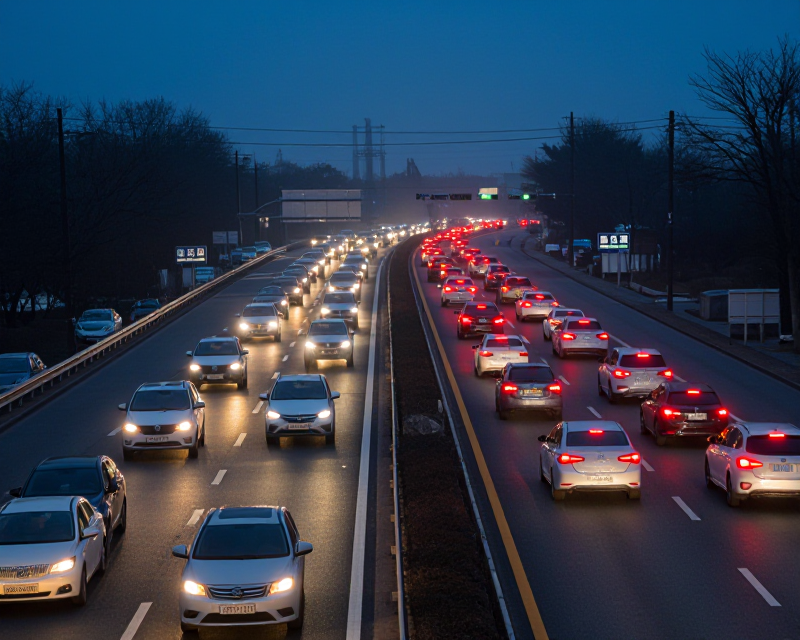 Cinematic Highway Light Trails