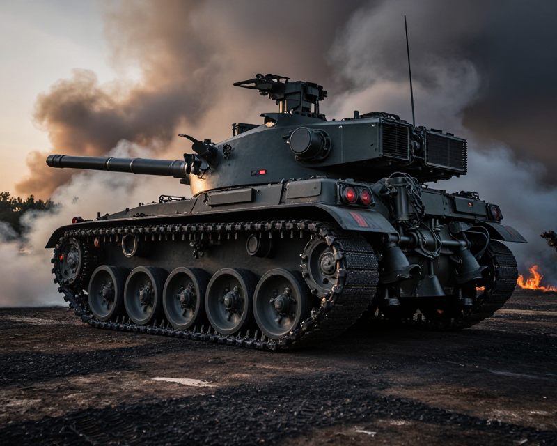 K1E1 Tank Fire Scene