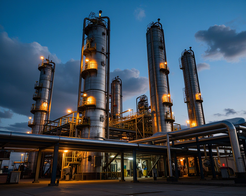 Industrial Refinery Night